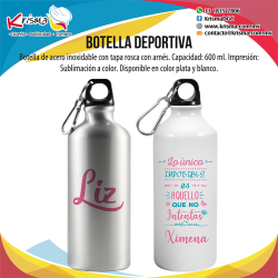 Botella deportiva con arnés personalizada.