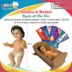 Dinámica de Navidad Regalos del Niño Dios - 20 cm