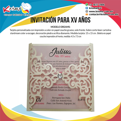 Invitación de XV Años Dreams