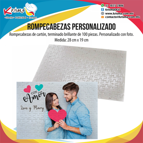 Rompecabezas personalizado con foto y nombre.