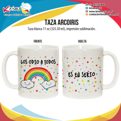 taza Arcoiris los odio a todos