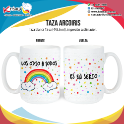 taza Arcoiris los odio a todos