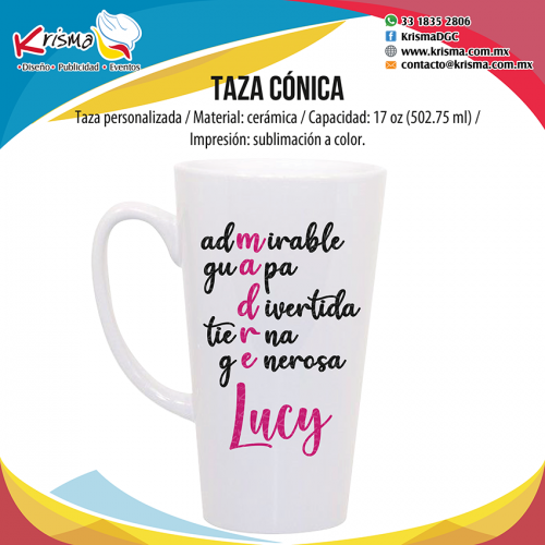 Taza cónica 17 oz.