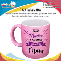 Taza Glitter Yo amo a Mamá