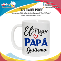 Taza El Mejor Papá corazón 11oz
