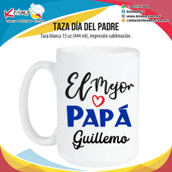 Taza El Mejor Papá 15 oz corazón