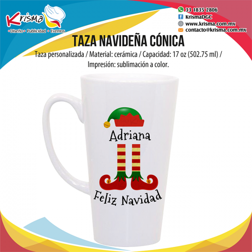 Taza cónica Elf personalizada