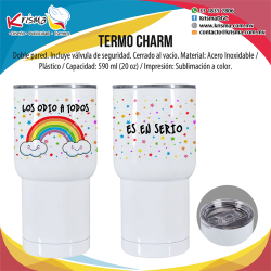 Termo Charm Arcoiris Los odio a todos