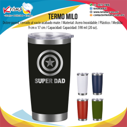 Termo Milo Escudo capitán américa Súper Dad