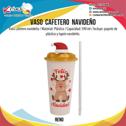 Vaso cafetero navideño reno.