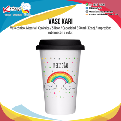 Vaso de cerámica Kari con tapa silicón